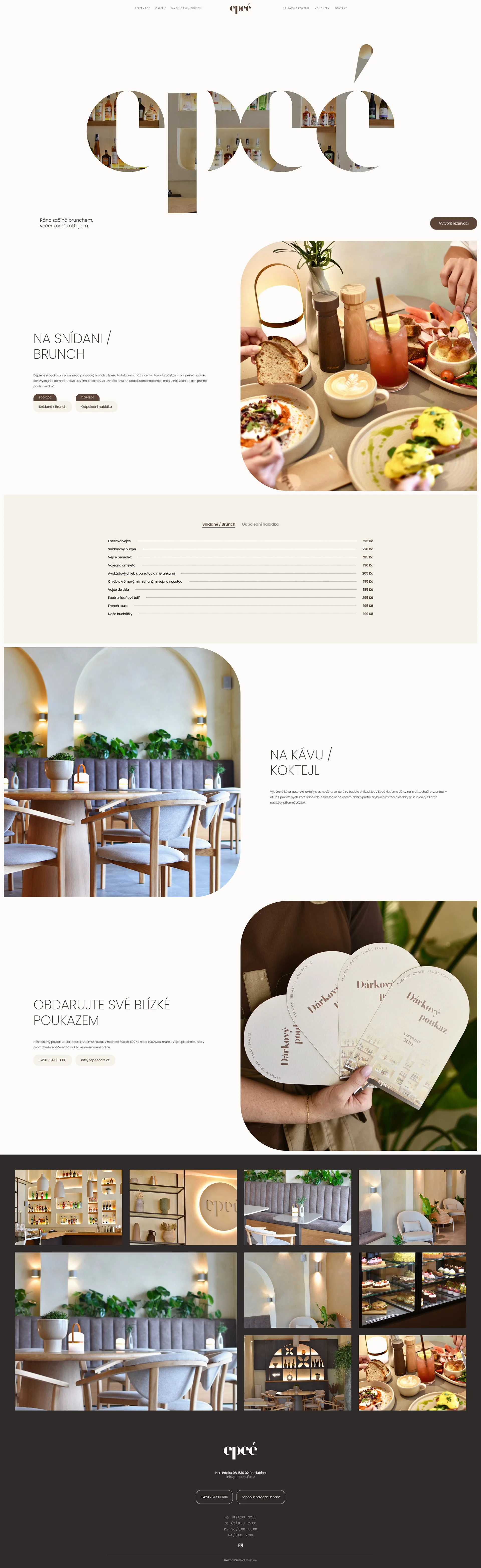 GRAPA Studio - Webové stránky Pardubické kavárny Epeé